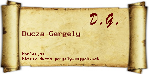 Ducza Gergely névjegykártya
